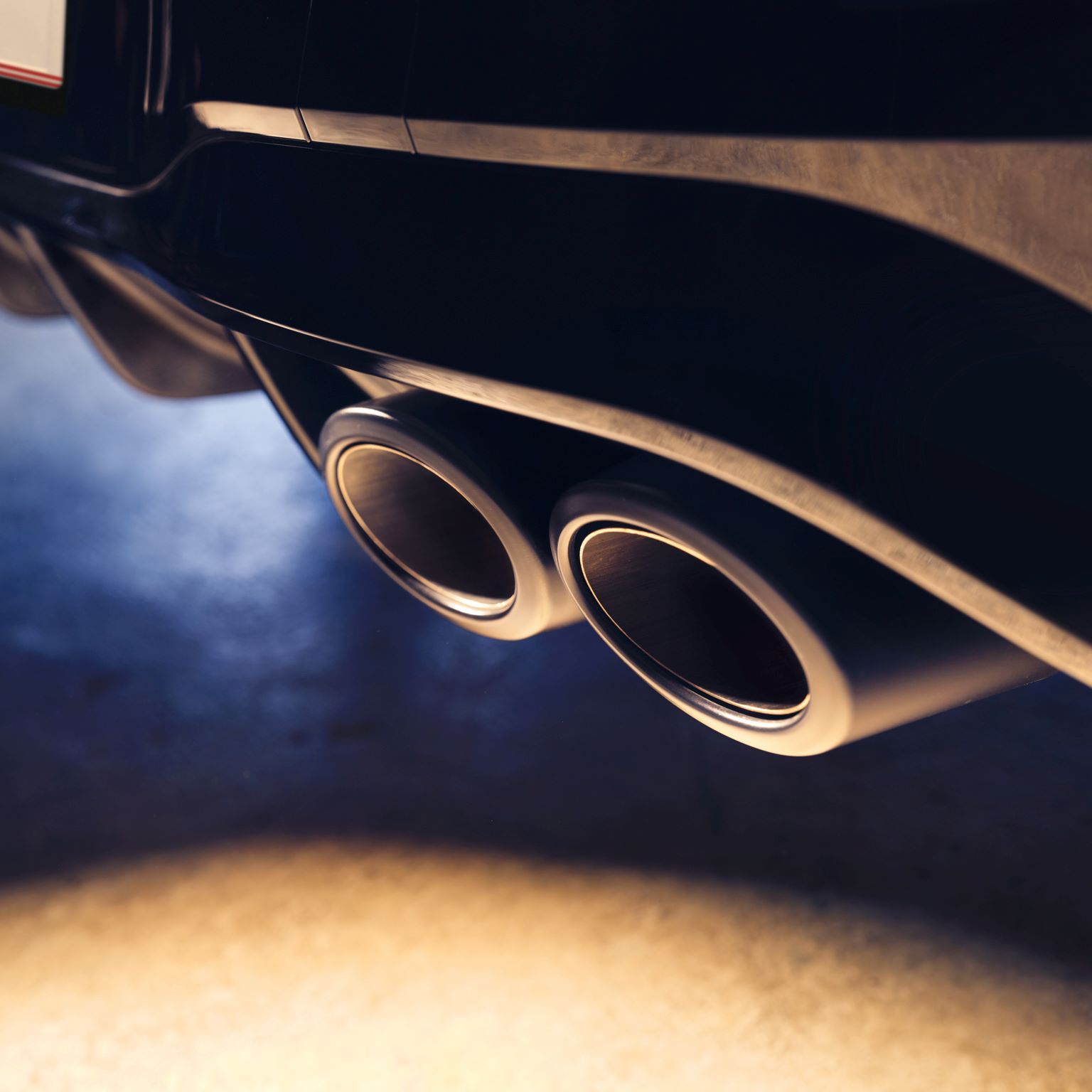 Ansicht vom hinterem Auspuff vom Golf R 
