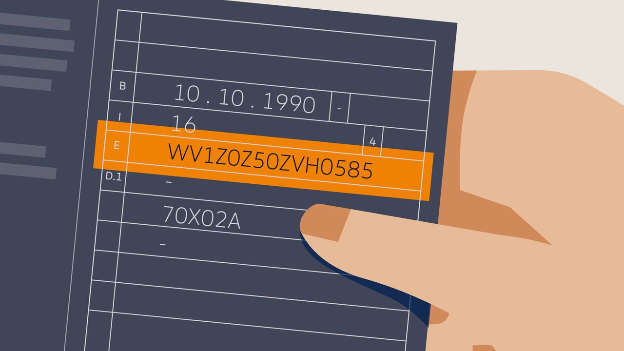 Визуализация на номер на шаси на Volkswagen в свидетелството за регистрация Част 1