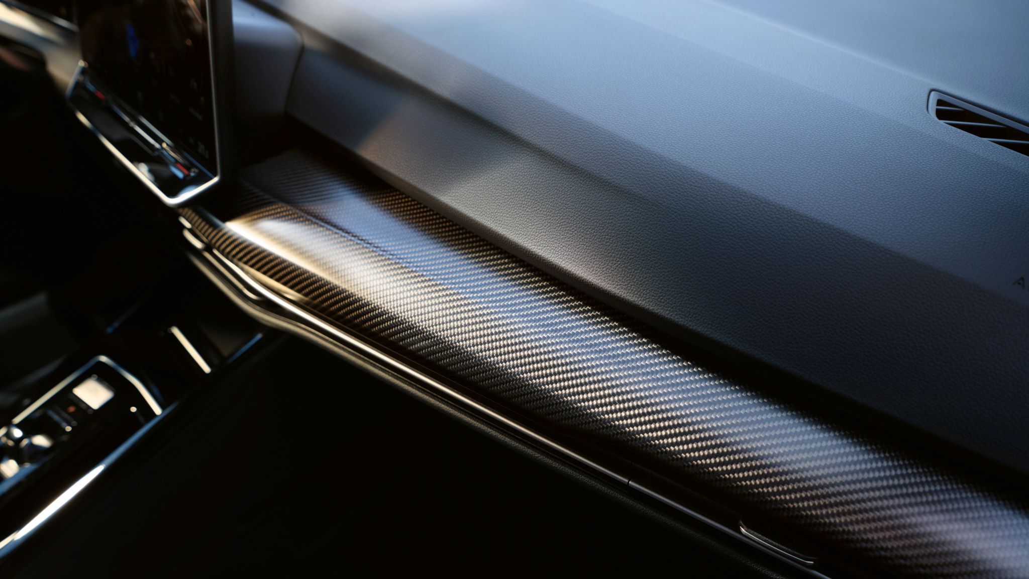 Interior vom Golf R aus Sicht vom Beifahrersitz.