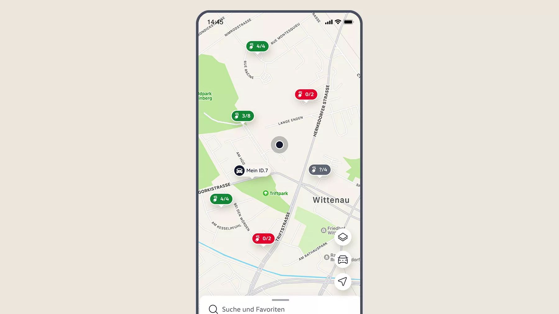 Екран на смартфон показва карта с текущото местоположение 