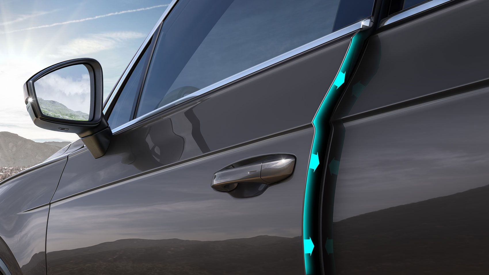 Подробен изглед на допълнително предлаганата озвучителна система DYNAUDIO Confidence в Touareg Elegance eHybrid.